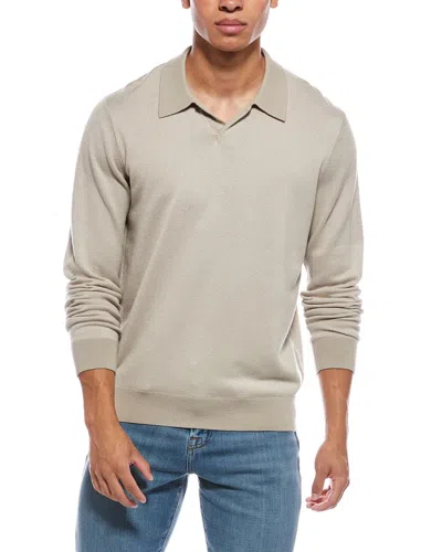Vince Birdseye Wool & Cashmere-blend Johnny Collar Sweater In Gray