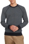 Vince Navy Birdseye Sweater In Grey
