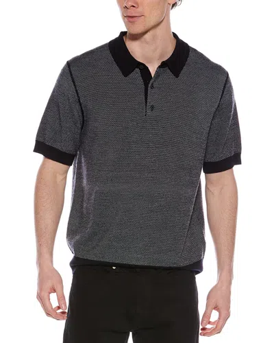 VINCE VINCE BIRDSEYE WOOL-BLEND POLO SHIRT