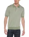 Vince Birdseye Wool Polo Sweater In Green