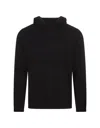 VINCE BLACK HOODIE IN WOOL AND CASHMERE