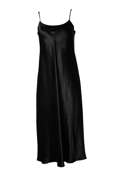Vince , Black Shiny Midi Dress
