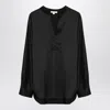 Vince Open Neck Long-sleeved Loose Fit Blouse