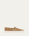 Vince Blair-5 Suede Slip-on Sneakers In Light Sable Brown Suede
