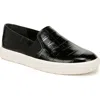 Vince Blair Croco Slip-on Sneakers In Black
