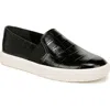 Vince Blair Croco Slip-on Sneakers In Black