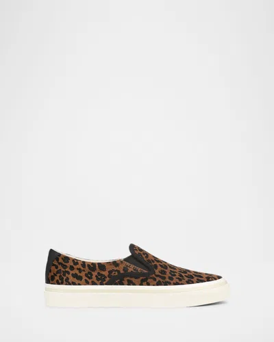 Vince Blair Leopard Calf Hair Slip-on Sneakers In Multi