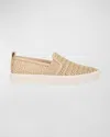 VINCE BLAIR RAFFIA SLIP-ON SNEAKERS