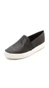 Vince Blair 5 Snake-effect Leather Slip-on Sneakers In Black