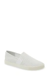 Vince Blair Croc-embossed Leather Slip-on Sneakers In White