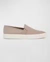 Vince Blair Suede Slip-on Sneakers In Taupe Clay Beige Suede