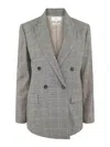 Vince Plaid Check-pattern Blazer In Grey