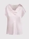 Vince Cowl Neck Cap Sleeve Silk Blouse