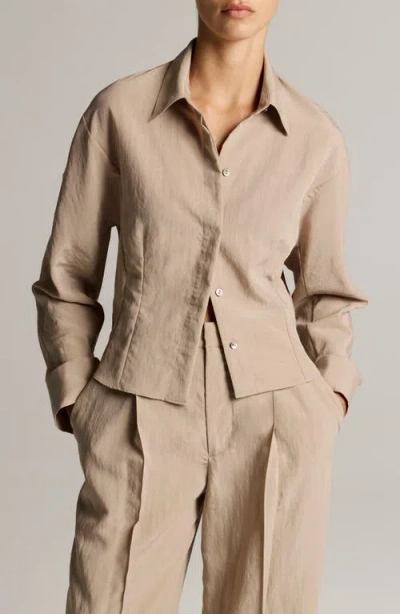 Vince Blouson-back Shirt Jacket In Neutral