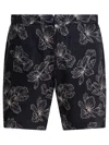 Vince Floral Pattern Shorts With Side And Back Pockets In Blue