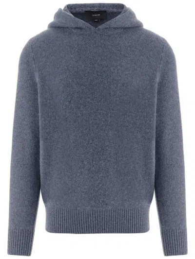 Vince Blue-gray Hooded Cashmere Sweater