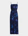 Vince Poppy Blur Crushed Column Dress In Midnight In Navy