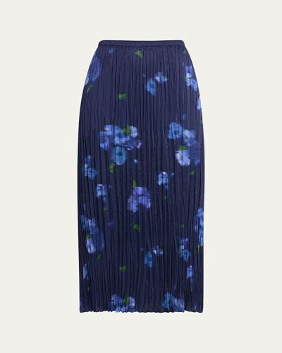 Vince Blurred Poppy Column Skirt
