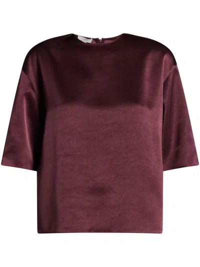 Vince Satin T-shirt In Blr Black Rose