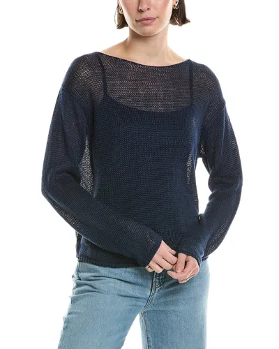 Vince Boat Neck Linen Pullover