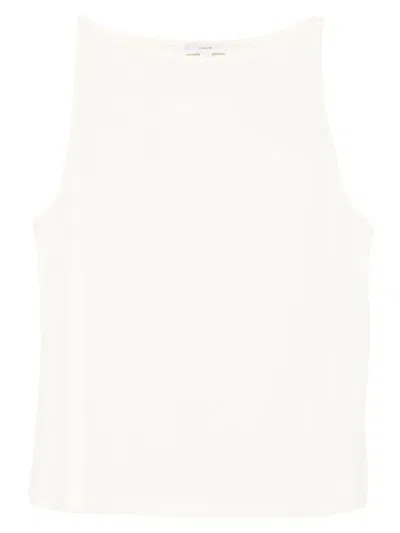 Vince Boat-neck Sleeveless Top In Neutral