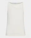 Vince Boat-neck Tank Top In White