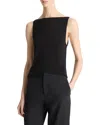 Vince Boat Neck Tank Top In Black