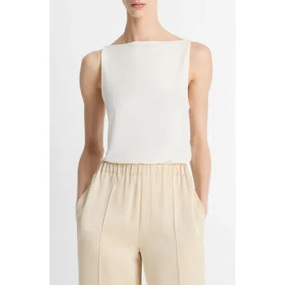 Vince Boat Neck Tank In White