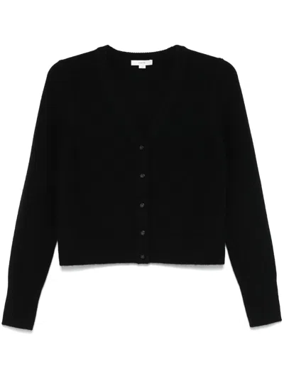 Vince Boiled Button Cardi In Black