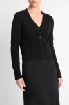 Vince Slim Button Wool-blend Cardigan In Navy