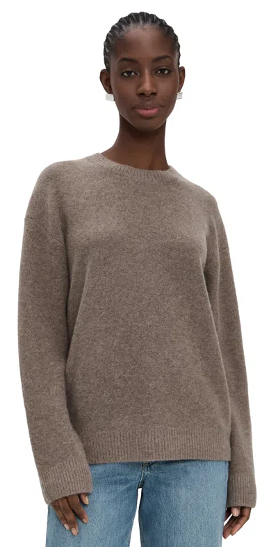 Vince Boiled Cashmere Crew Sweater H Doe In Brown