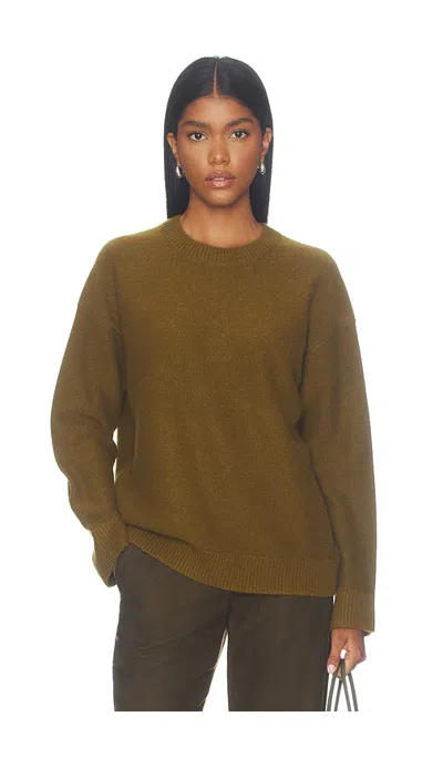 Vince Boiled Cashmere Crew Sweater In Brown