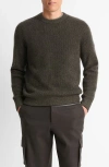 Vince Boiled Cashmere Thermal Sweater In Black/frog