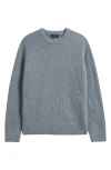 Vince Boiled Cashmere Crewneck Sweater In Blue