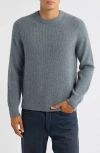 Vince Boiled Cashmere Crewneck Sweater In Gray