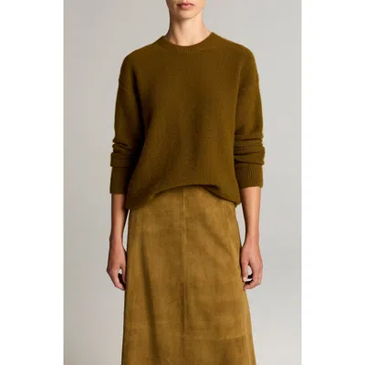 Vince Boiled Cashmere Crewneck Sweater In Animal Print