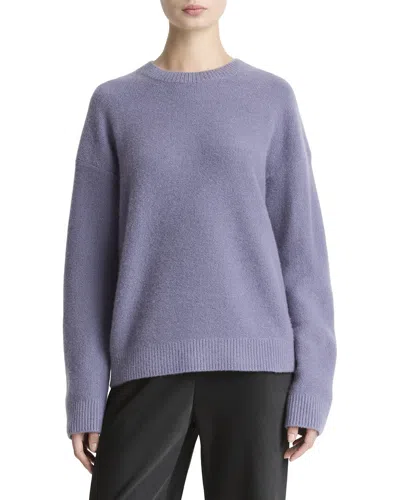 Vince Boiled Cashmere Crewneck Sweater In Purple
