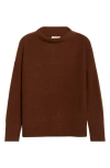 Vince Boiled Cashmere Funnel Neck Pullover In Brown
