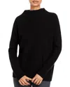 Vince Boiled Cashmere Funnel Neck Pullover In Black