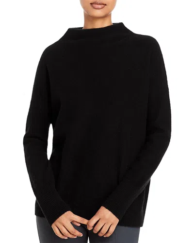 Vince Boiled Cashmere Funnel Neck Sweater In Black