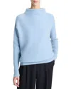 Vince Boiled Cashmere Funnel Neck Sweater In Blue