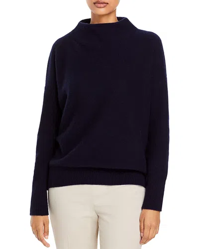 Vince Boiled Cashmere Funnel Neck Sweater In Blue