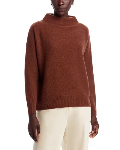 Vince Boiled Cashmere Funnel Neck Sweater In Brown