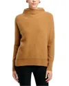Vince Boiled Cashmere Funnel Neck Sweater In Gold