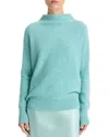 Vince Boiled Cashmere Funnel Neck Pullover In Heather Aqua Gem