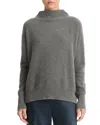 Vince Boiled Cashmere Funnel Neck Sweater In Heather Graphite