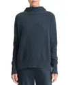 Vince Boiled Cashmere Funnel Neck Pullover In Heather Tide Stone