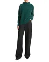 Vince Boiled Cashmere Funnel Neck Pullover In Jade Lake