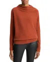 Vince Boiled Cashmere Funnel Neck Sweater In Red