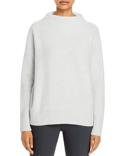 Vince Boiled Cashmere Funnel Neck Sweater In White